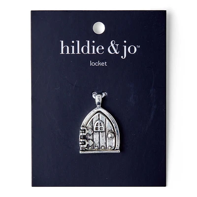 1" Antique Silver Metal Fairy Door Pendant by hildie & jo