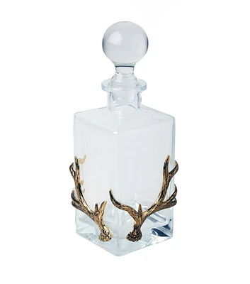 11" Christmas Deer Antler Glass Decanter by Place & Time