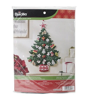 Bucilla 24" x 17" Nordic Tree Felt Advent Calendar Kit