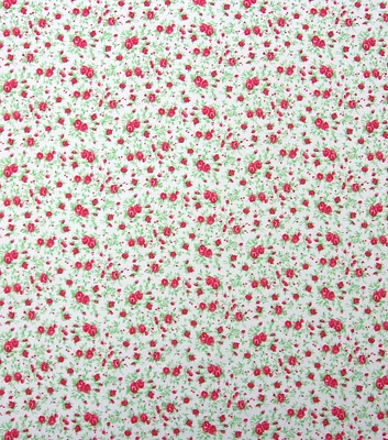 Lipstick Red Mini Rose Quilt Cotton Fabric by Quilter's Showcase