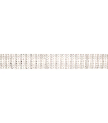 Wrights 7 Row Round Rhinestones Band Trim Silver