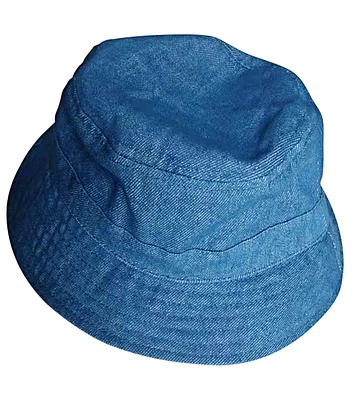 One Size Unisex Washed Cotton Bucket Hat - Denim Blue