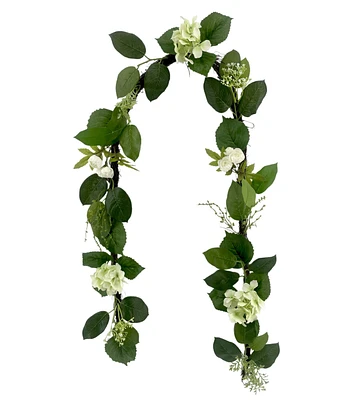 72" Light Green Hydrangea & Leaf Garland by Bloom Room