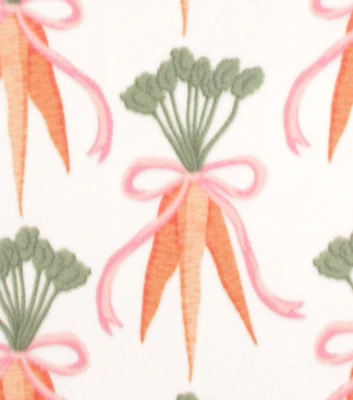 Bunch Of Carrots on Cream Blizzard Fleece Fabric