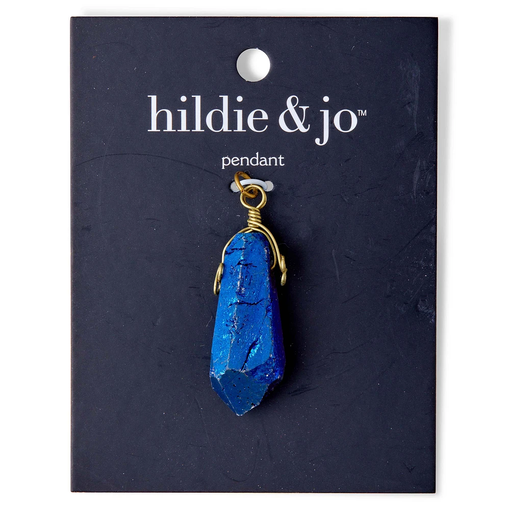 Blue Crystal Rock Sharp Column Pendant by hildie & jo