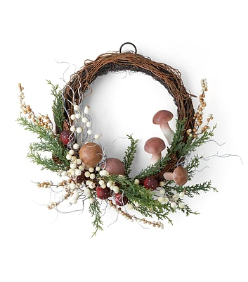 18" Fall Brown Asymmetrical Twig Wreath Wreath by Bloom Room