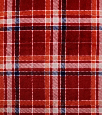 Sew Lush Red Plaid Fleece Fabric