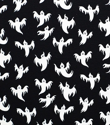 Ghosts On Black Glow in The Dark Super Snuggle Flannel Fabric