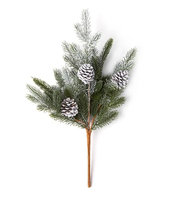 21" Christmas Green Flocked Balsam Fir With Pinecones by Bloom Room