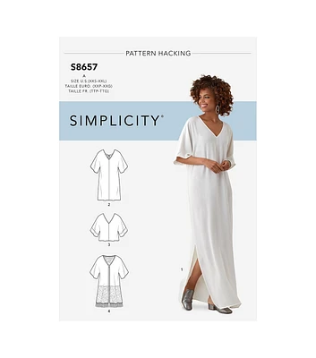 Simplicity S8657 Size XXS to 2XL Misses Caftan Sewing Pattern