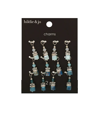 12pc Blue Sky Glass Dangle Charms by hildie & jo