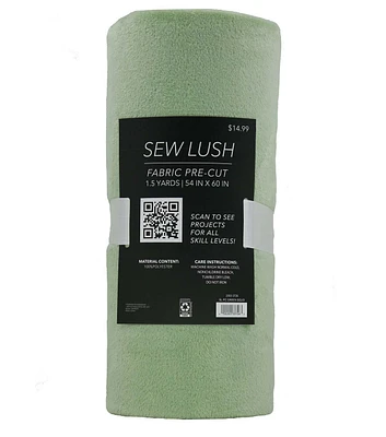 1.5yd Sew Lush Solid Green Fleece Precut Fabric