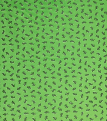 Foiled Ants on Green Pure Plush Fleece Fabric