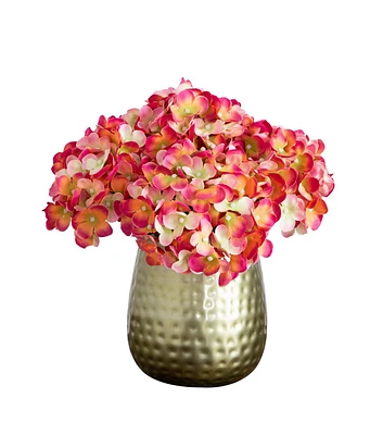 Nearly Natural 11" Artificial Hydrangea Arrangement in Vase