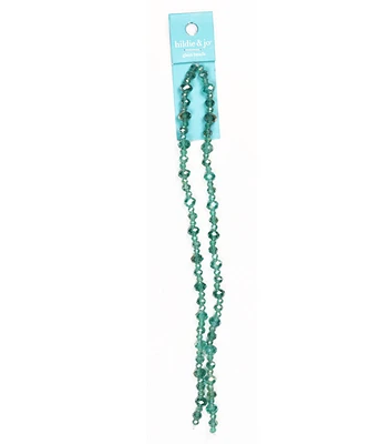 7" Green Faceted Glass Bead Strands 2pk by hildie & jo