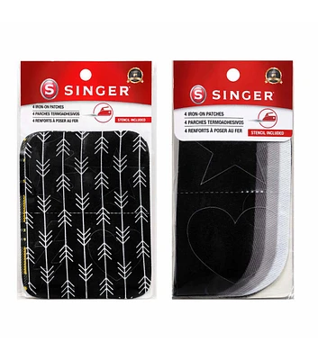 SINGER DIY Assorted Color Iron On Patch Kit With 2 Stencils