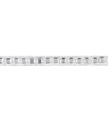 Simplicity Single Square Rhinestone Trim Silver