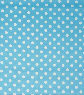 Stitch & Sparkle Dots on Powder Blue Cotton Fabric