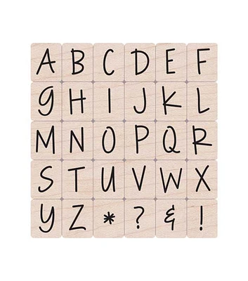 Hero Arts Mounted Rubber Stamp Set 3.25"X3.25" Happy Uppercase Alphabet