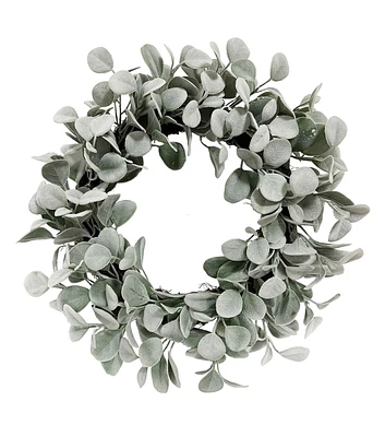 22" Flocked Eucalyptus Leaf Wreath by Bloom Room