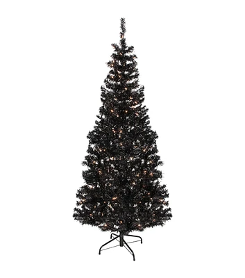 Northlight 6' Pre Lit Black Tinsel Christmas Tree