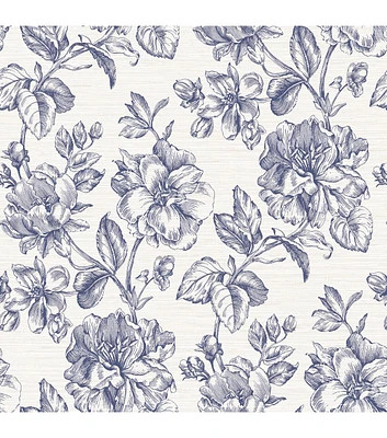 Tamara Day Flower Girl Blue Peel & Stick Wallpaper By Roommates