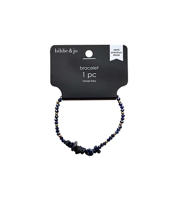 1ct Dark Blue Natural Stone Bracelet by hildie & jo