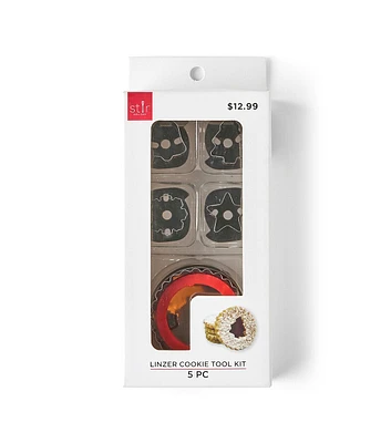 5pc Christmas Linzer Cookie Tool Kit by STIR