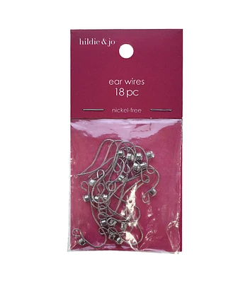 18pc Silver Metal Rhinestone Fish Hook Ear Wires by hildie & jo