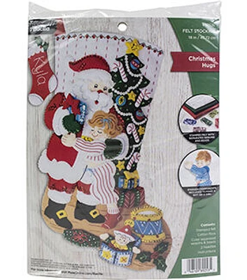 Bucilla 18" Christmas Hugs Felt Stocking Kit