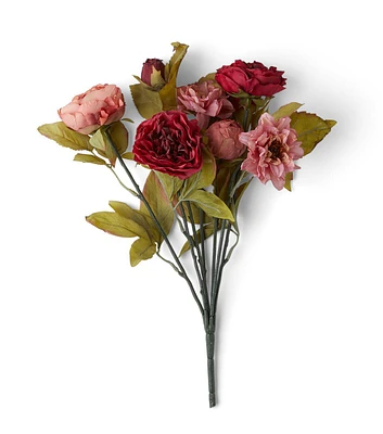 17.5" Fall Pink & Red Peony Bush  by Bloom Room