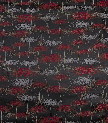 Yaya Han Spider Lily on Black Brocade Jacquard Fabric