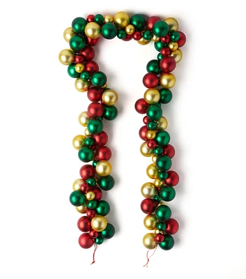 65" Christmas Red & Green Shatterproof Ornament Garland by Place & Time