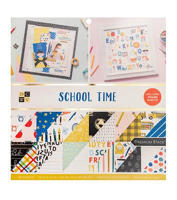 DCWV 36 Sheet 12" x 12" School Time Printed Cardstock