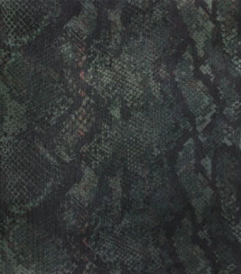 Olive & Black Snake Print Mesh Fabric