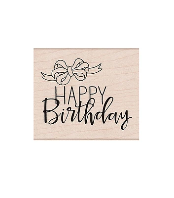 Hero Arts Happy Birthday With Ribbon Woodblock Stamp