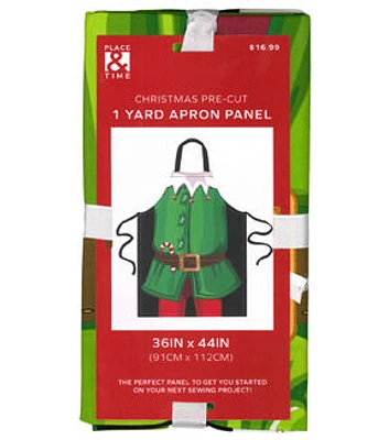 1yd Precut Elf Christmas Apron Panel Kit by Place & Time