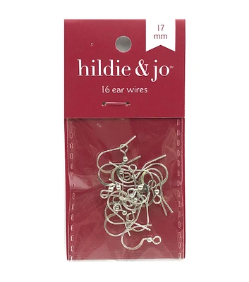 17mm Silver Ear Wires 16pk by hildie & jo