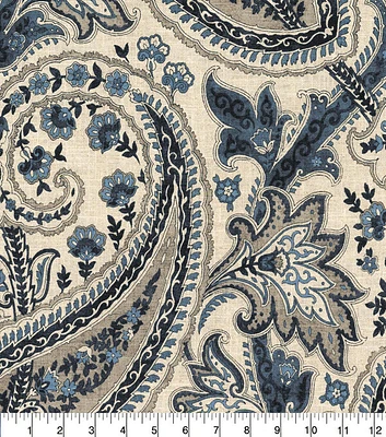 Williamsburg Multi Purpose Decor Fabric 54'' Ink Plumtree Paisley