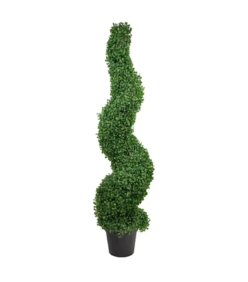 Northlight 48" Green Spiral Boxwood Topiary in Pot