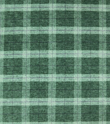 Green Plaid Luxe Fleece Fabric