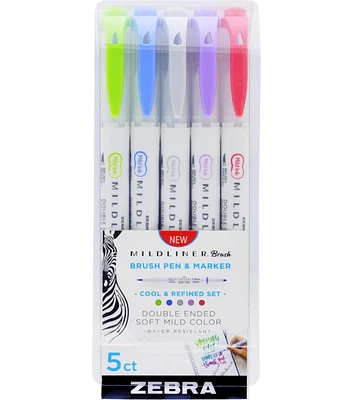 Zebra Mildliner Cool and Refined Brush 5pk