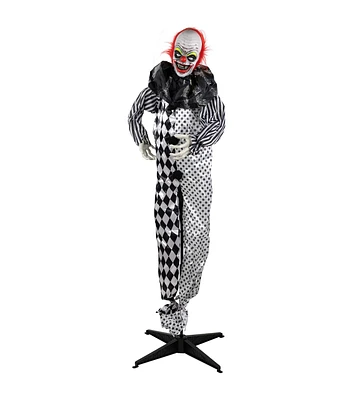 5.5' Animated Standing Clown with Glowing Eyes Halloween Decoration