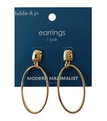 2.5" Gold Oval Hoop Earrings by hildie & jo