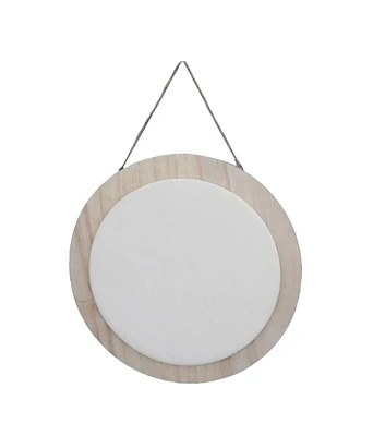 Park Lane 8in Wood & Ceramic Circle Wall Decor