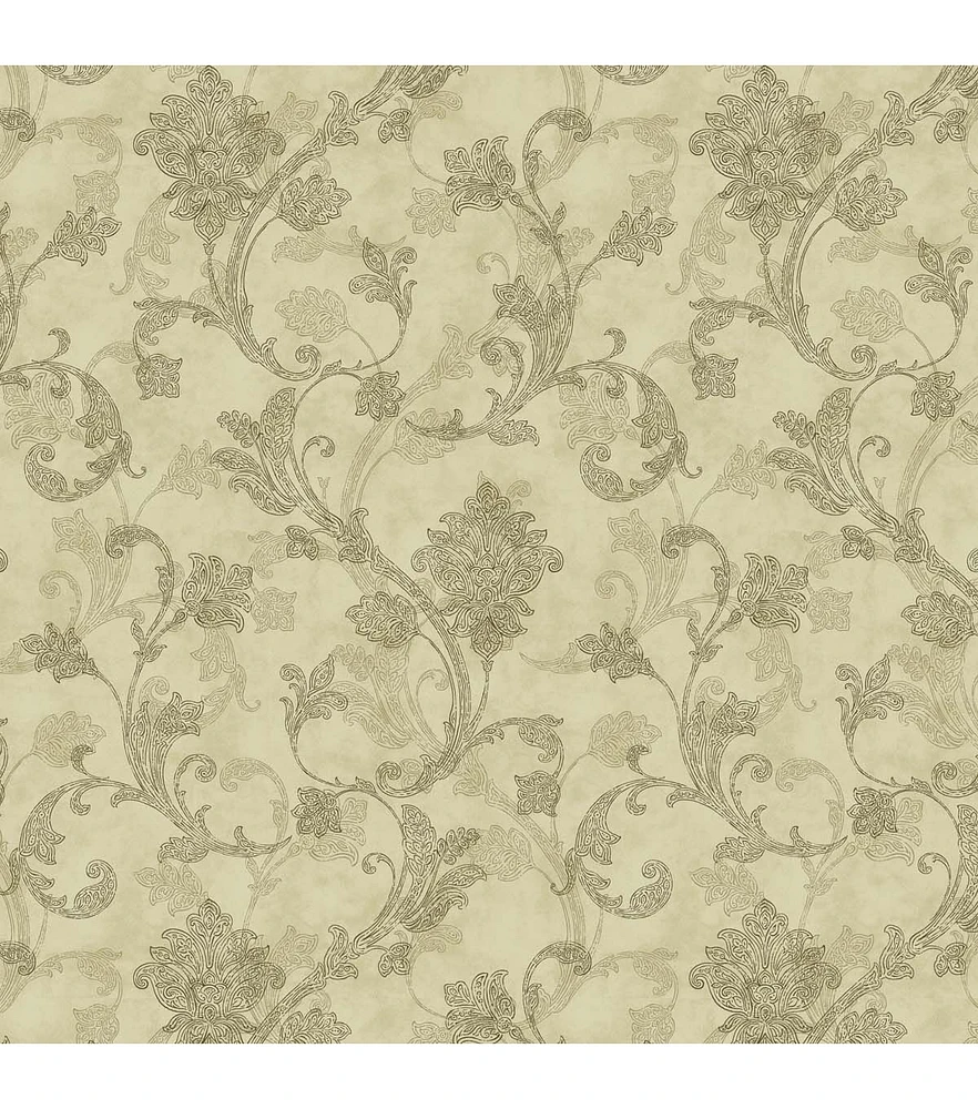 Stitch & Sparkle Floral on Brown Duck Cotton Canvas Fabric