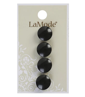 La Mode 9/16" Black Shank Buttons 4pk