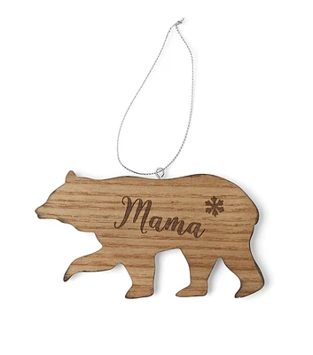 5" Christmas Mama Bear Wood Ornament by Place & Time