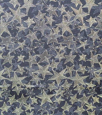Celestial Stars on Gray Quilt Metallic Cotton Fabric by Keepsake Calico