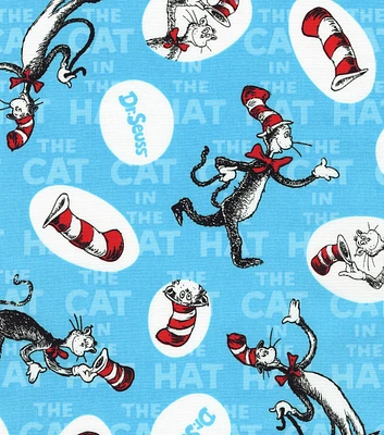 Robert Kaufman Dr Seuss Clever Cat Toss Cotton Fabric